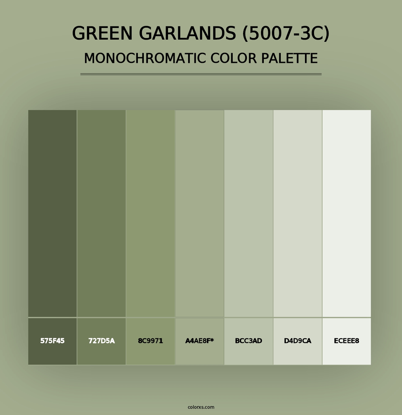 Green Garlands (5007-3C) - Monochromatic Color Palette