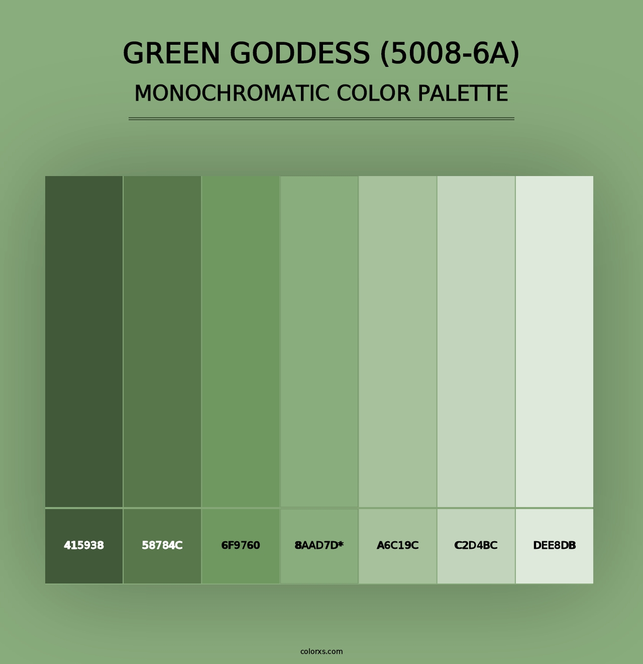 Green Goddess (5008-6A) - Monochromatic Color Palette