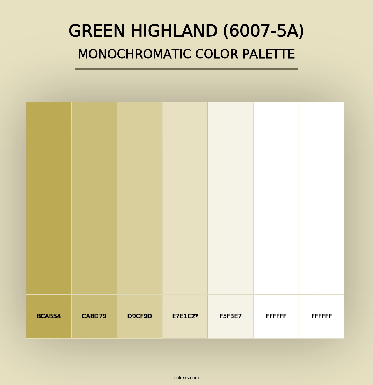 Green Highland (6007-5A) - Monochromatic Color Palette