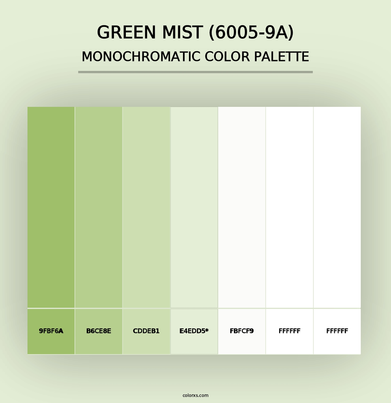 Green Mist (6005-9A) - Monochromatic Color Palette