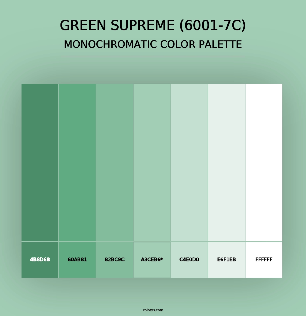 Green Supreme (6001-7C) - Monochromatic Color Palette