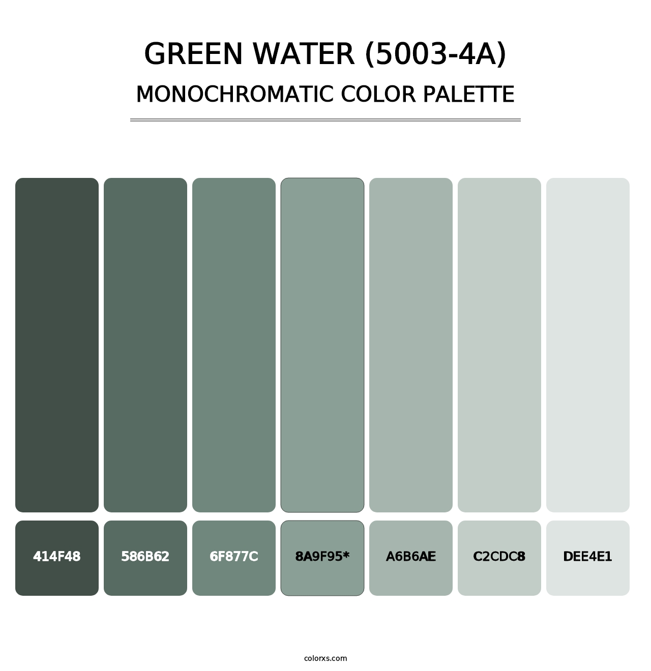 Green Water (5003-4A) - Monochromatic Color Palette