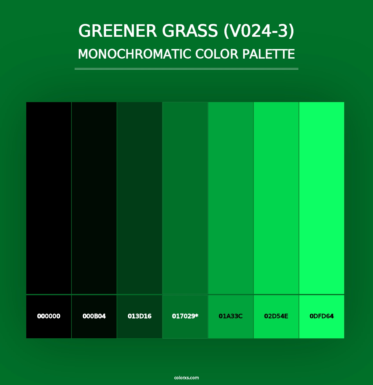 Greener Grass (V024-3) - Monochromatic Color Palette