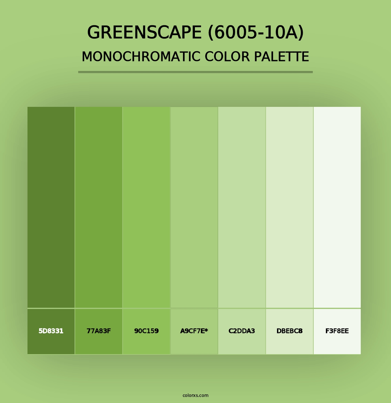 Greenscape (6005-10A) - Monochromatic Color Palette