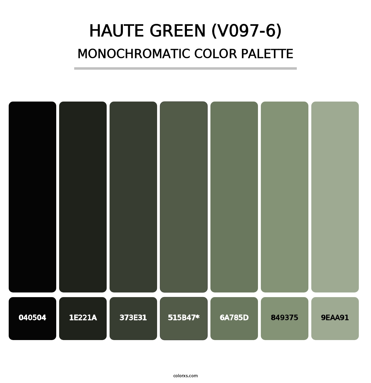 Haute Green (V097-6) - Monochromatic Color Palette