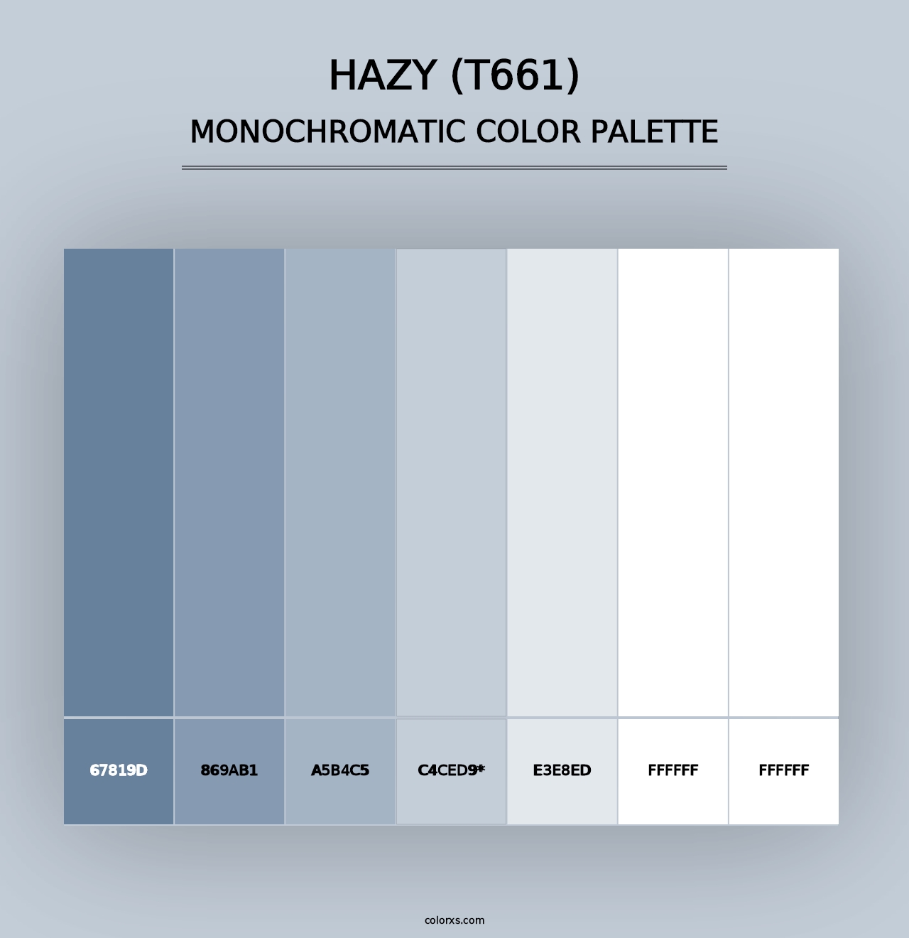 Hazy (T661) - Monochromatic Color Palette