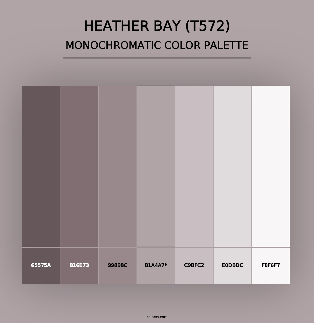 Heather Bay (T572) - Monochromatic Color Palette