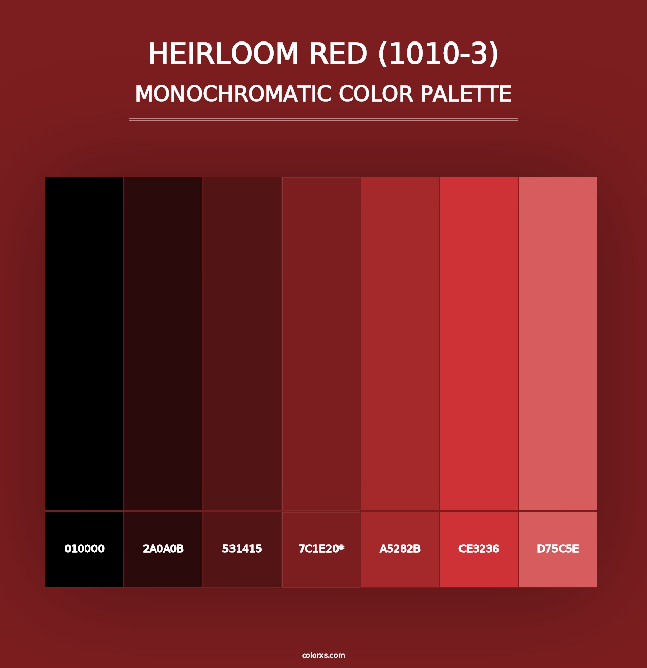 Heirloom Red (1010-3) - Monochromatic Color Palette