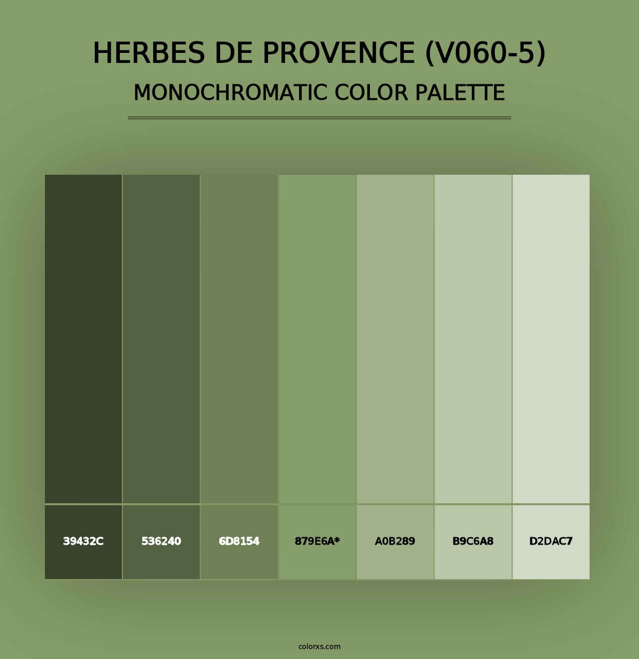 Herbes de Provence (V060-5) - Monochromatic Color Palette