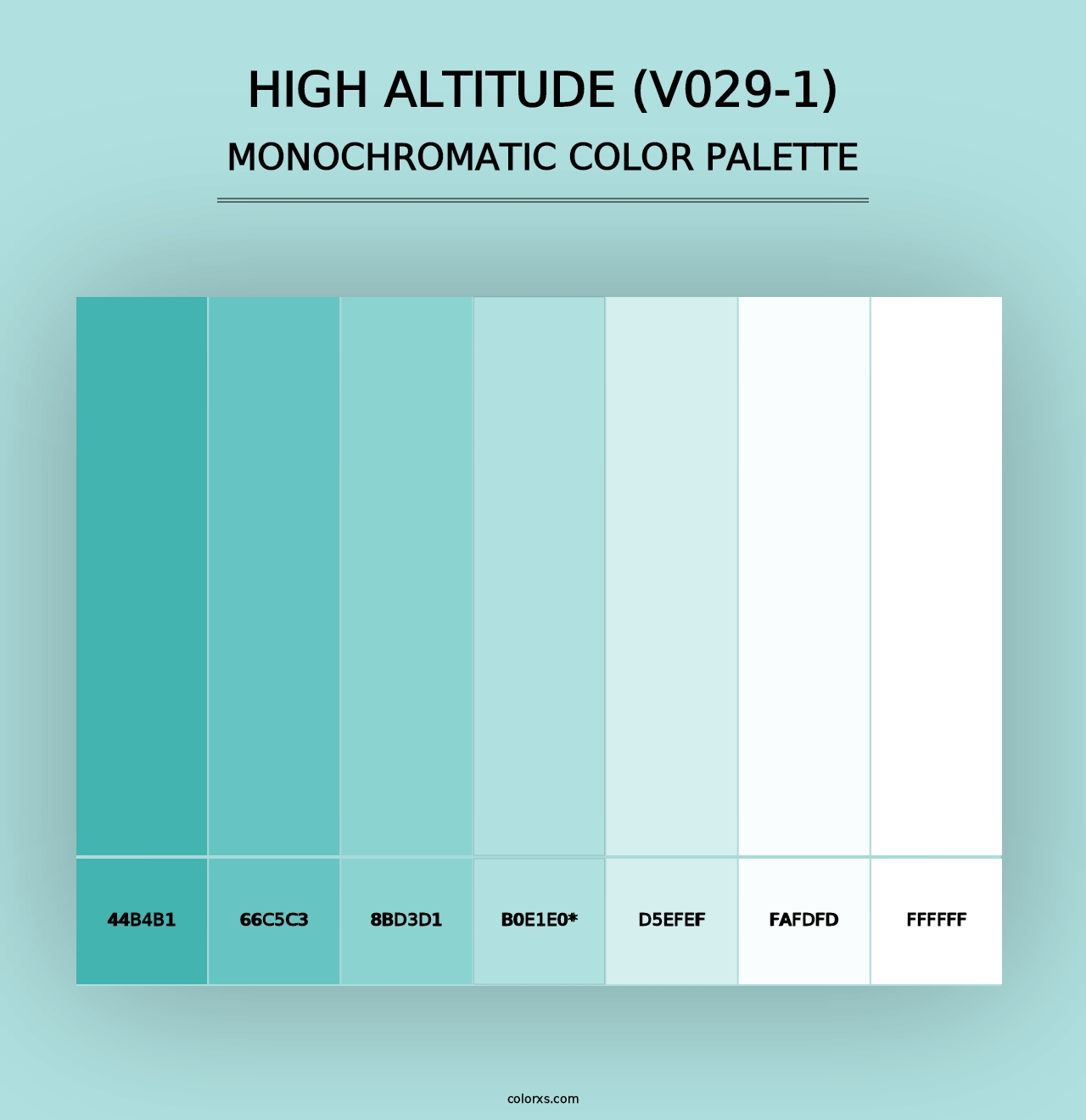 High Altitude (V029-1) - Monochromatic Color Palette