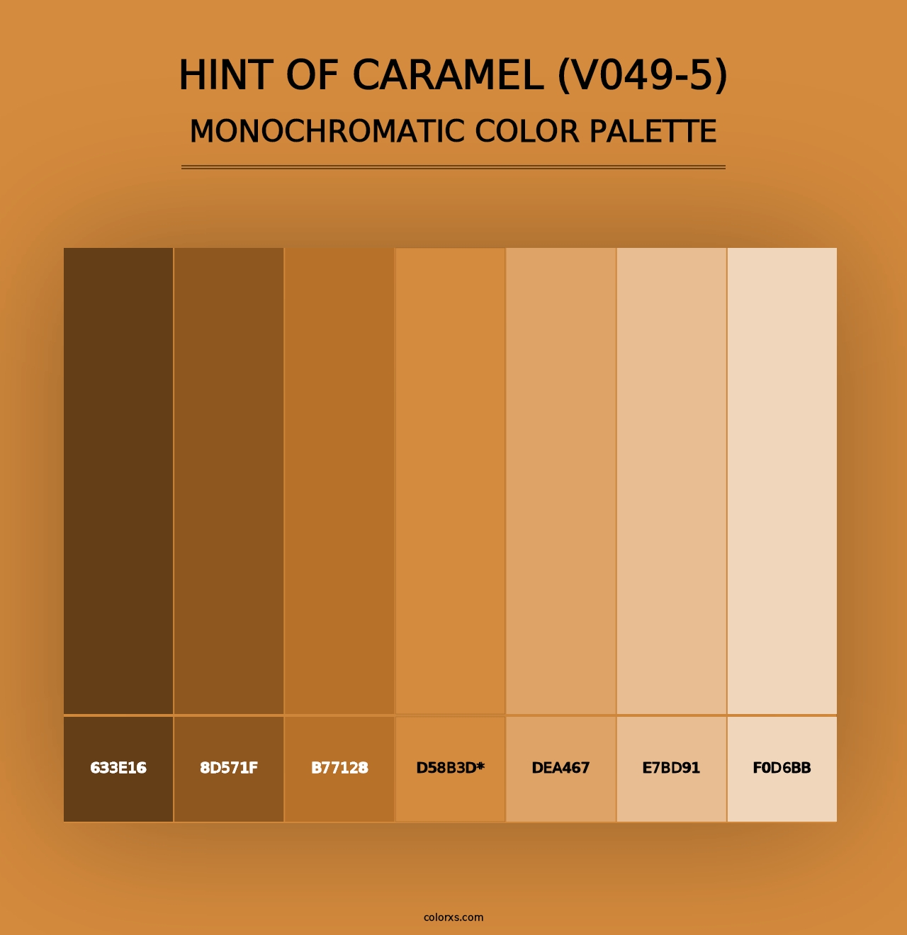 Hint of Caramel (V049-5) - Monochromatic Color Palette