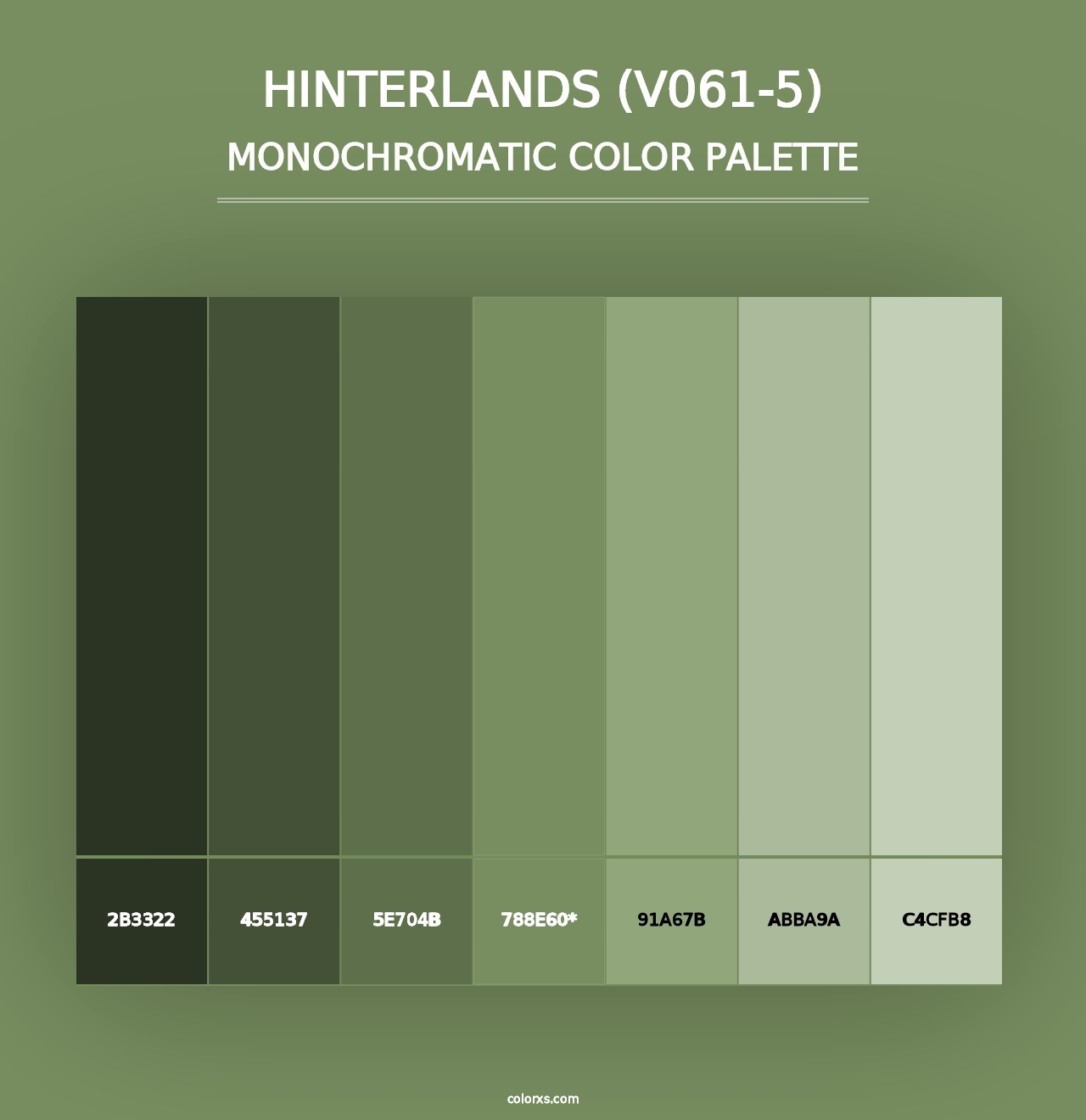 Hinterlands (V061-5) - Monochromatic Color Palette