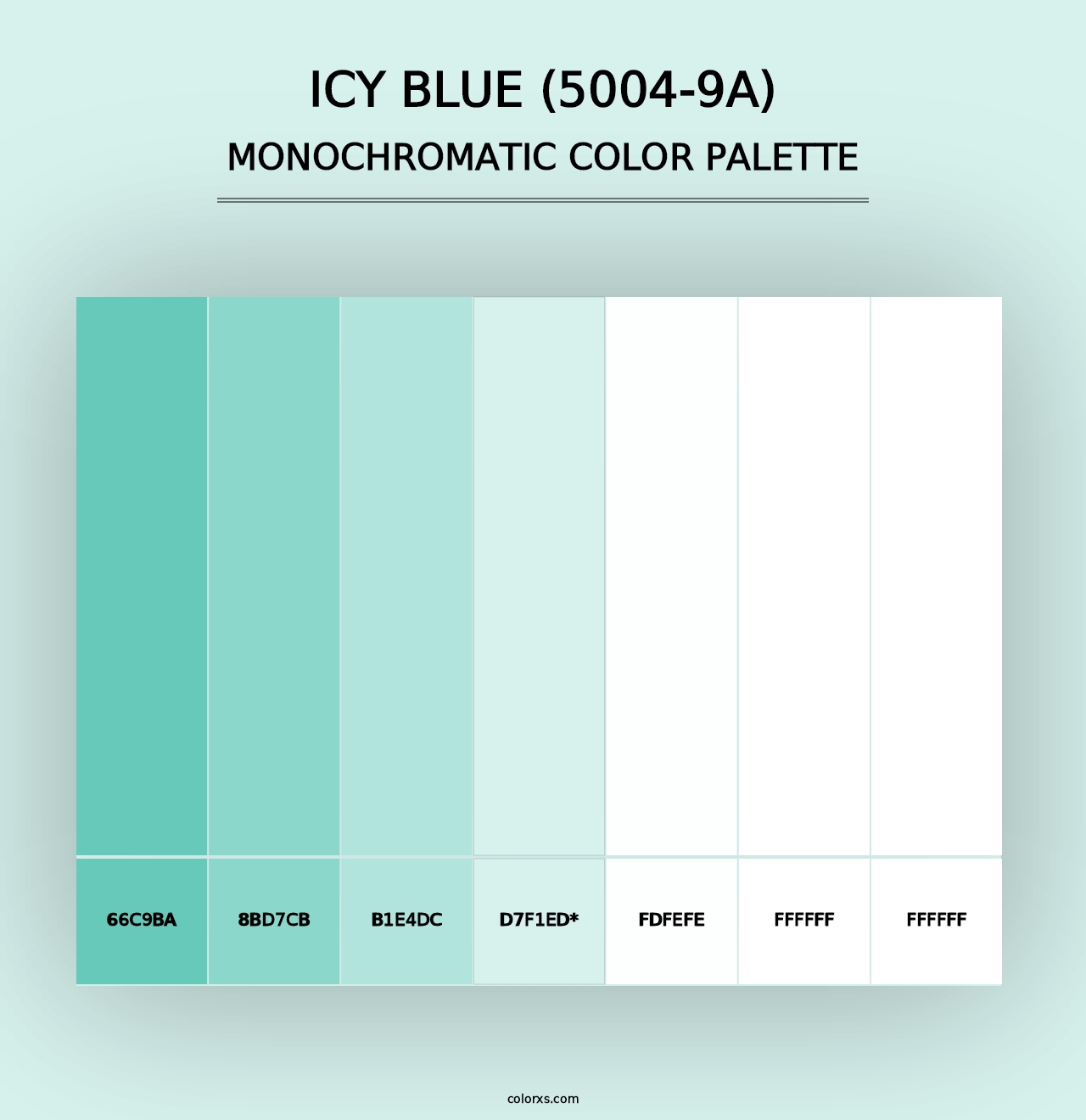 Icy Blue (5004-9A) - Monochromatic Color Palette