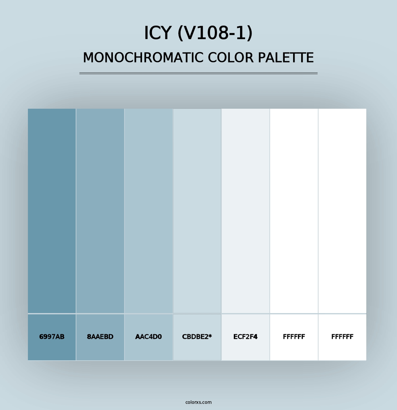 Icy (V108-1) - Monochromatic Color Palette