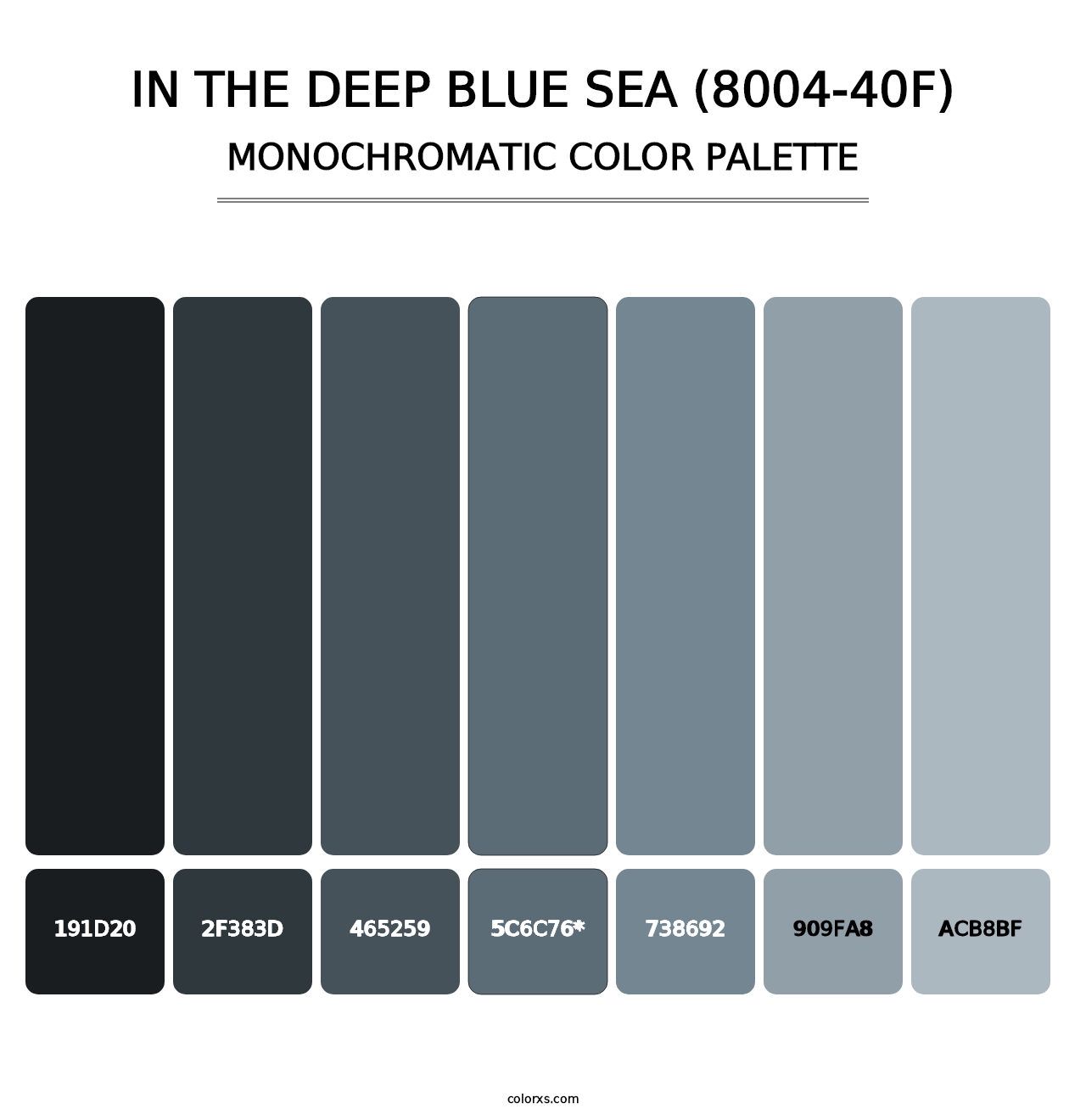 In the Deep Blue Sea (8004-40F) - Monochromatic Color Palette