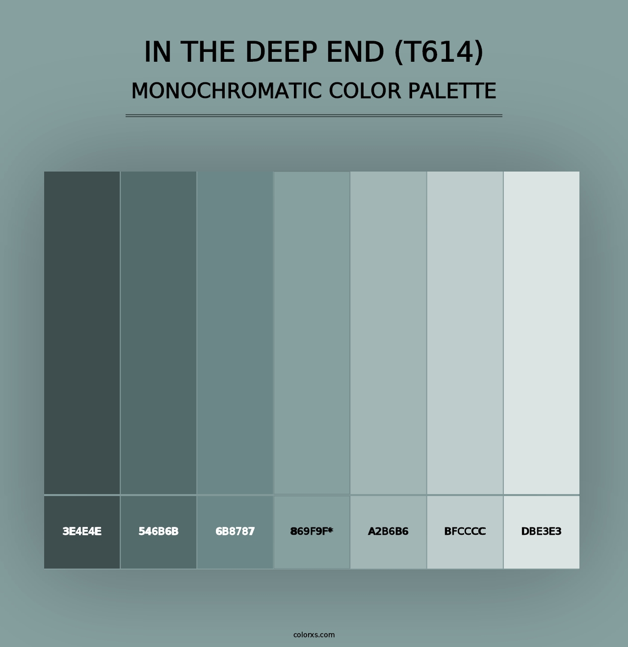 In the Deep End (T614) - Monochromatic Color Palette