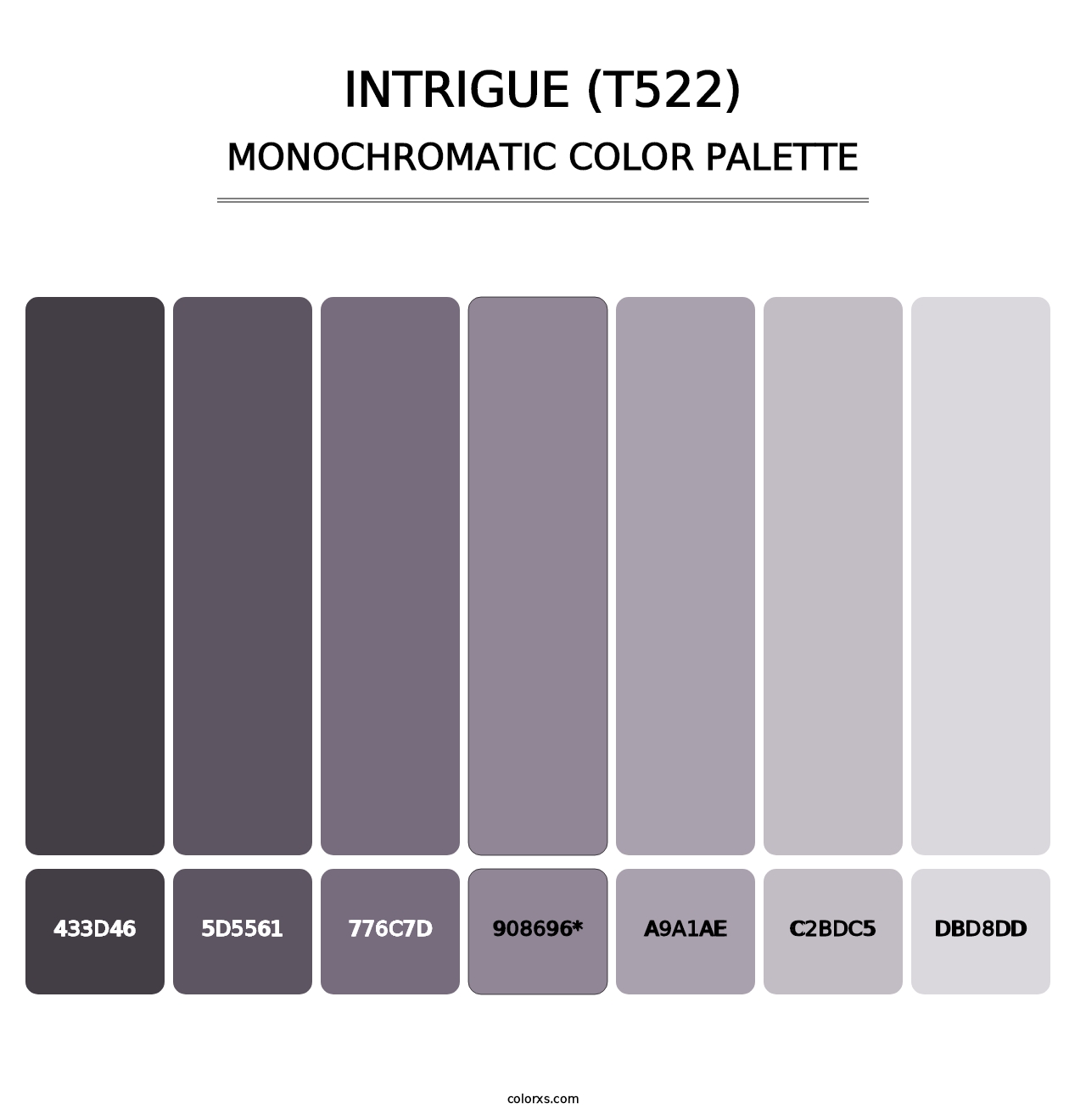 Intrigue (T522) - Monochromatic Color Palette