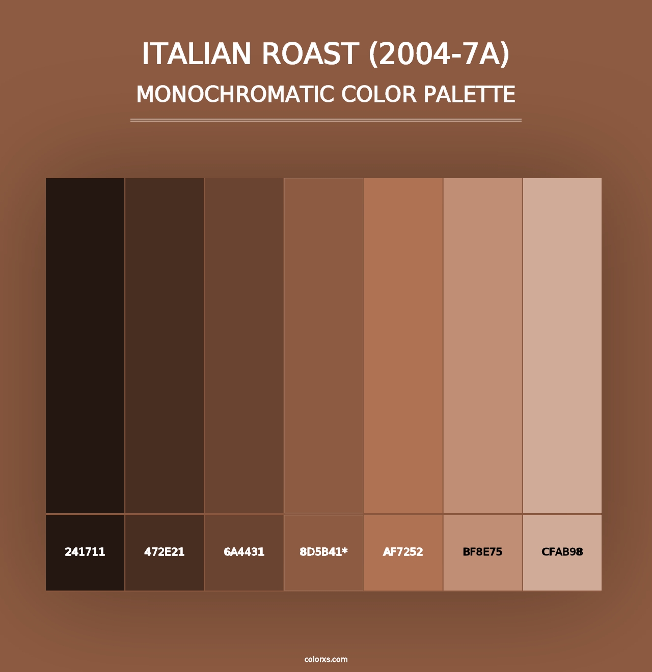 Italian Roast (2004-7A) - Monochromatic Color Palette