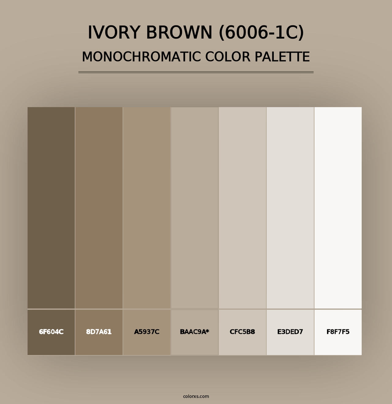 Valspar Ivory Brown (6006-1C) Paint coordinating colors and palettes ...