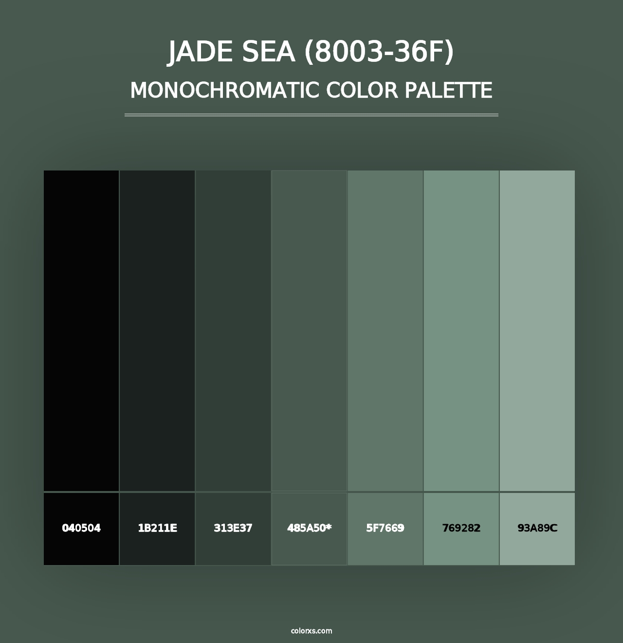 Jade Sea (8003-36F) - Monochromatic Color Palette