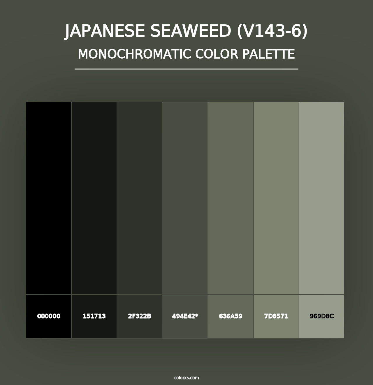 Japanese Seaweed (V143-6) - Monochromatic Color Palette