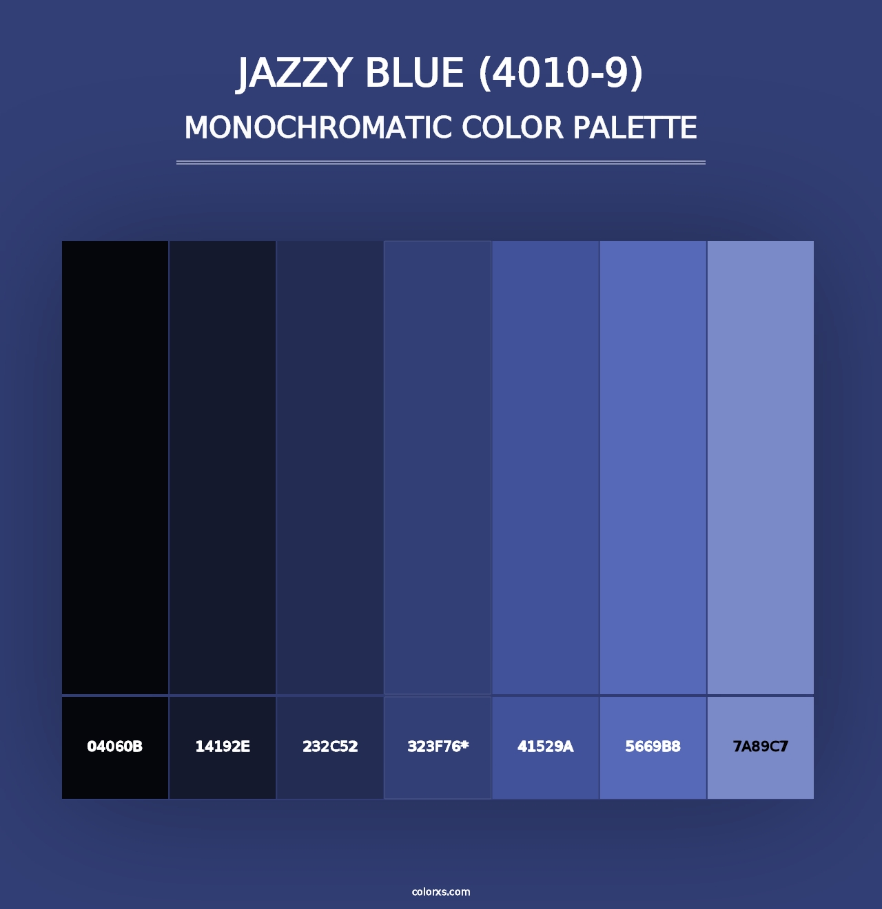 Jazzy Blue (4010-9) - Monochromatic Color Palette