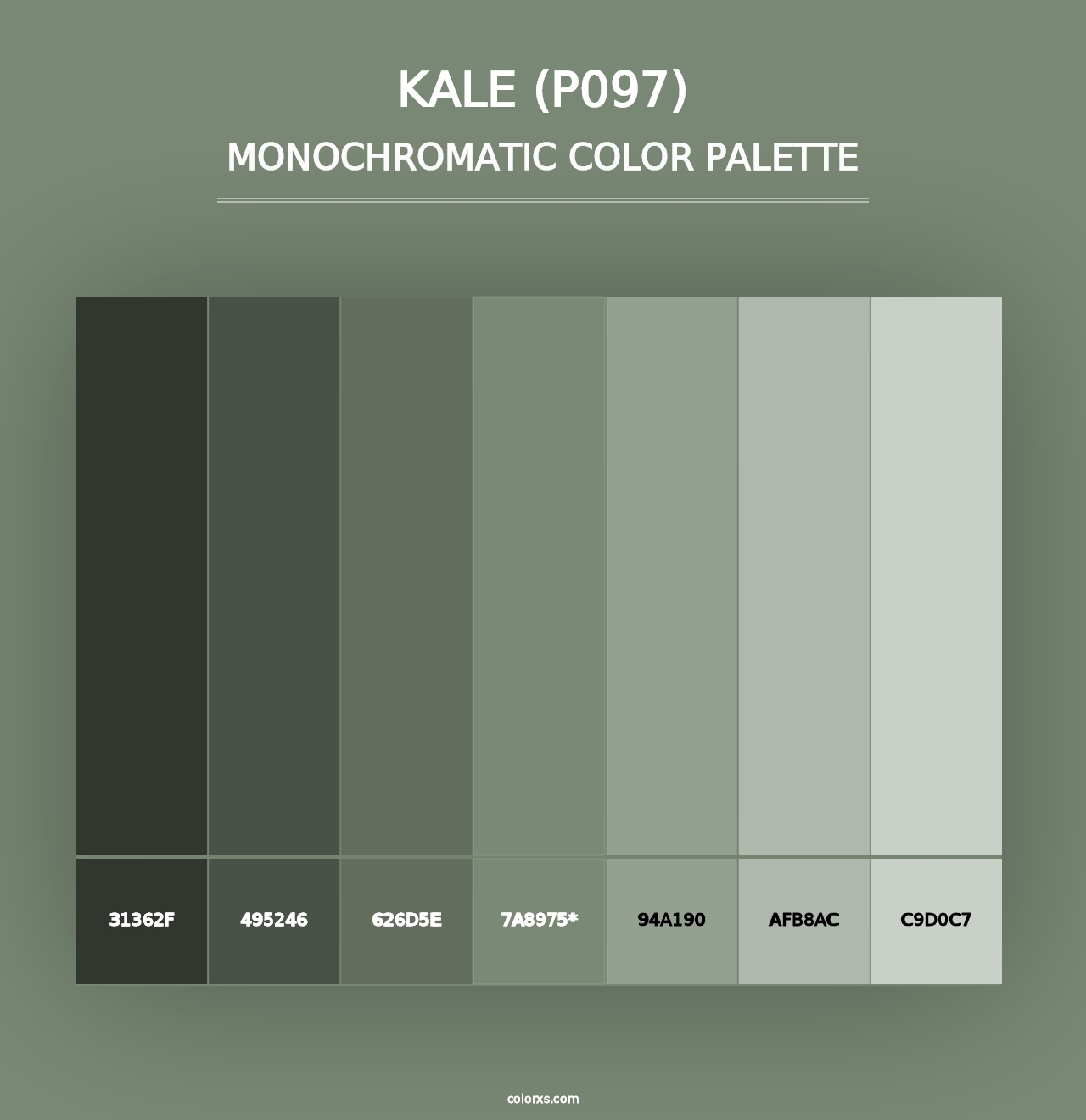 Kale (P097) - Monochromatic Color Palette