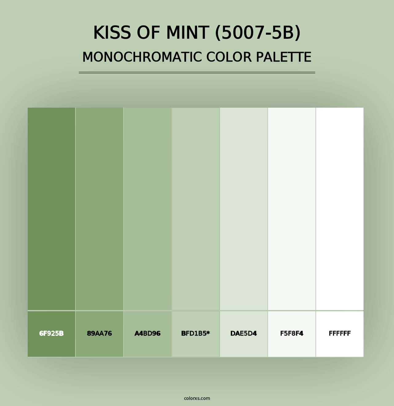 Kiss of Mint (5007-5B) - Monochromatic Color Palette