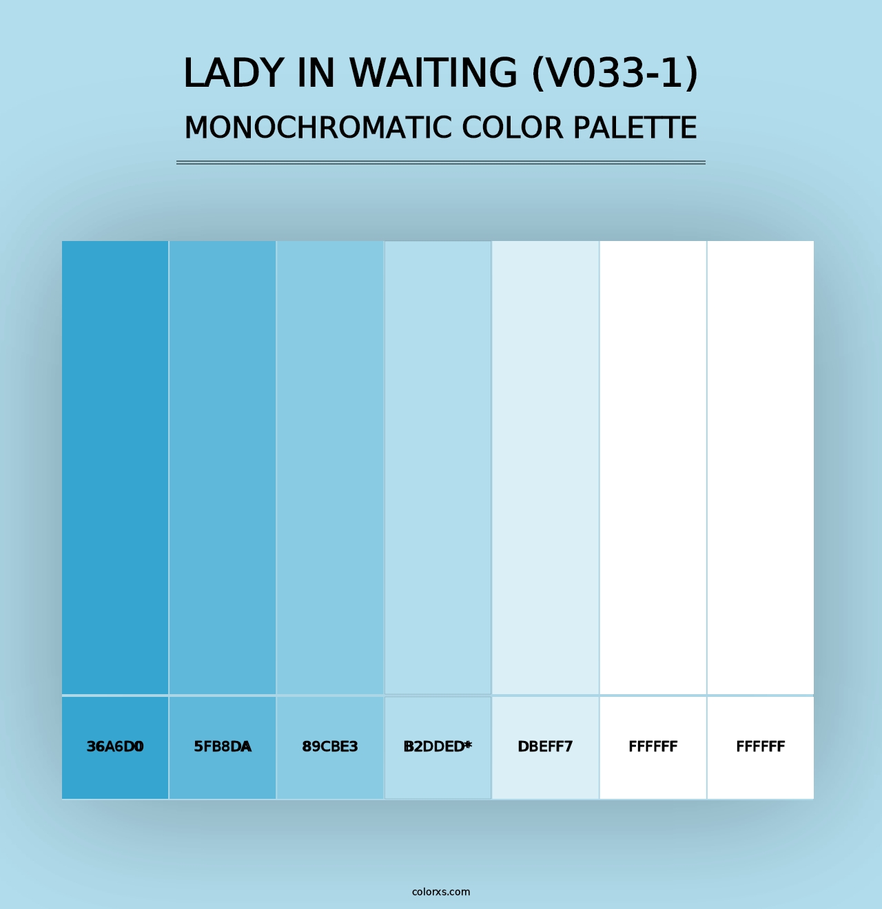 Lady in Waiting (V033-1) - Monochromatic Color Palette