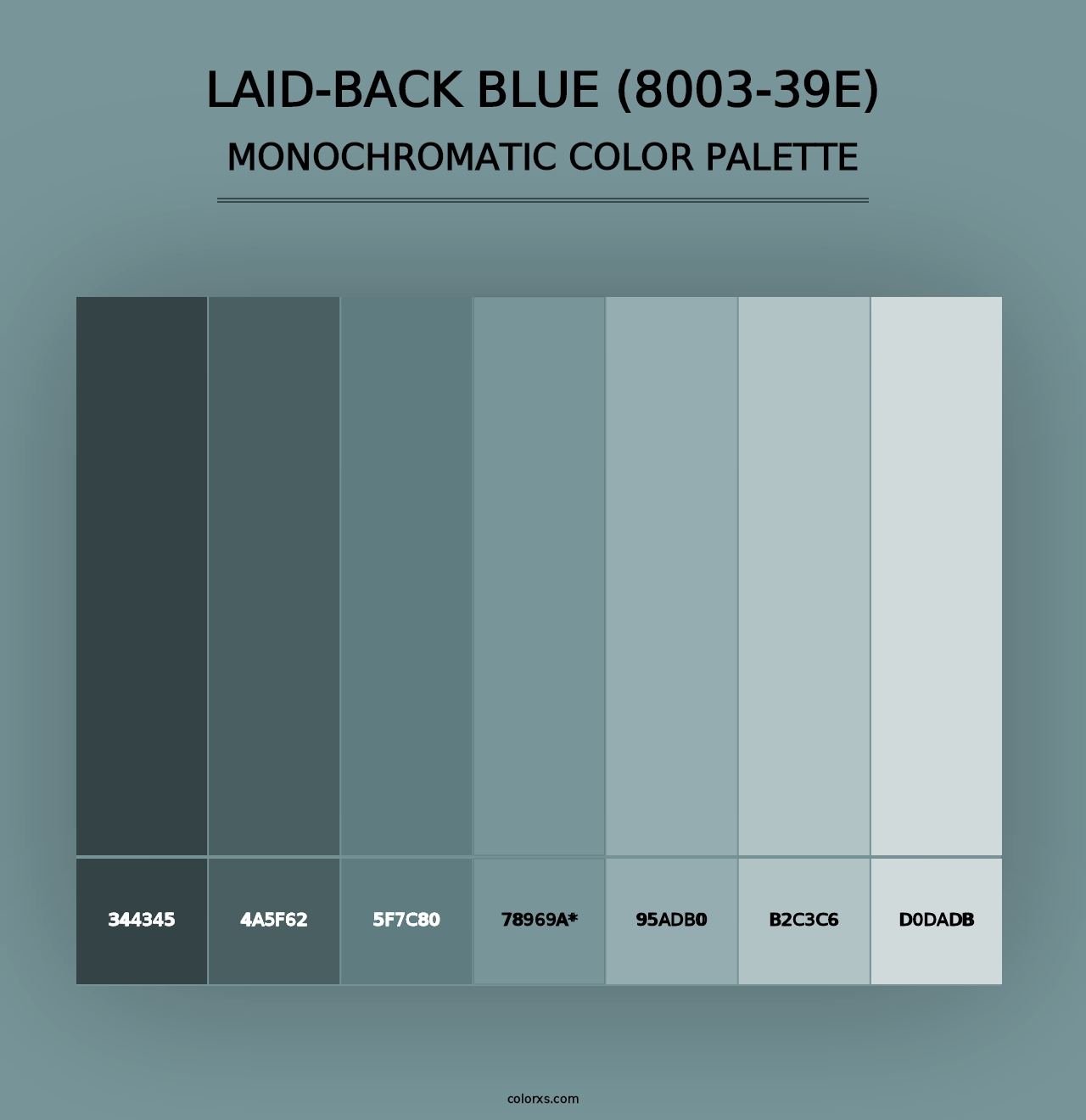 Laid-Back Blue (8003-39E) - Monochromatic Color Palette