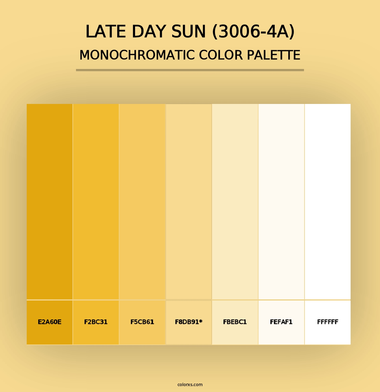 Late Day Sun (3006-4A) - Monochromatic Color Palette