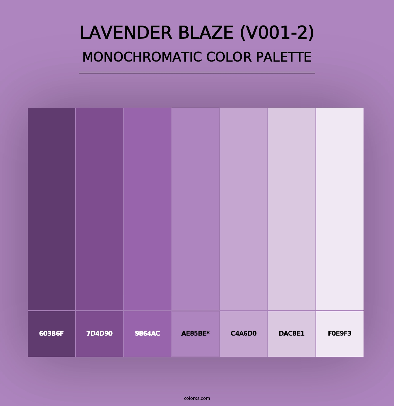 Lavender Blaze (V001-2) - Monochromatic Color Palette