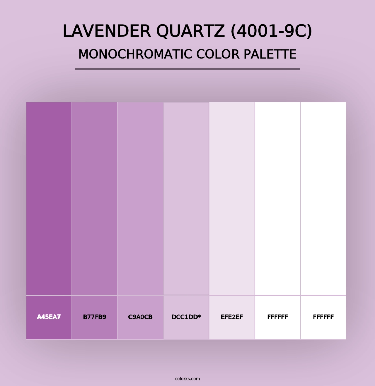 Lavender Quartz (4001-9C) - Monochromatic Color Palette