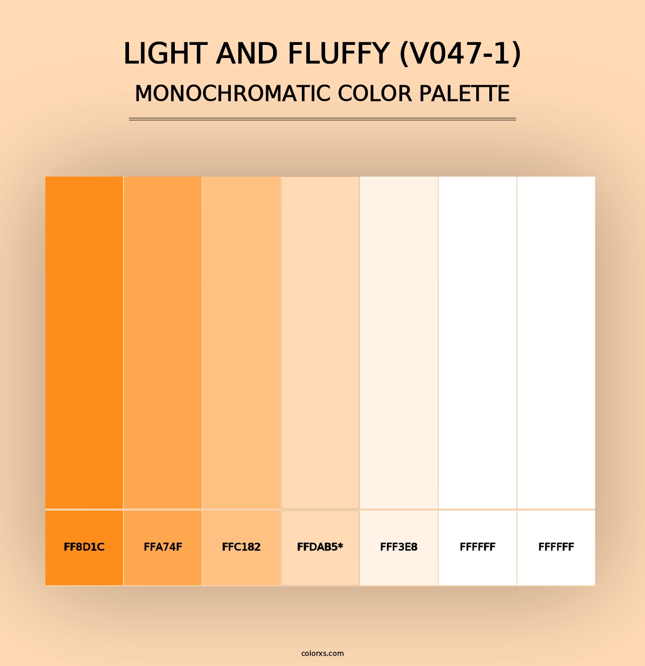 Light and Fluffy (V047-1) - Monochromatic Color Palette