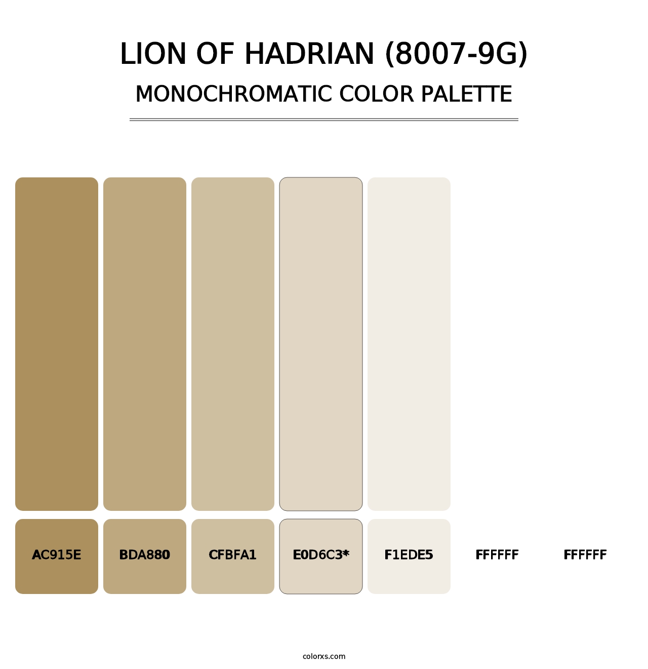 Lion of Hadrian (8007-9G) - Monochromatic Color Palette