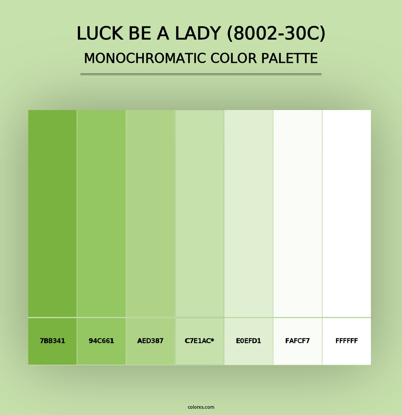 Luck Be a Lady (8002-30C) - Monochromatic Color Palette