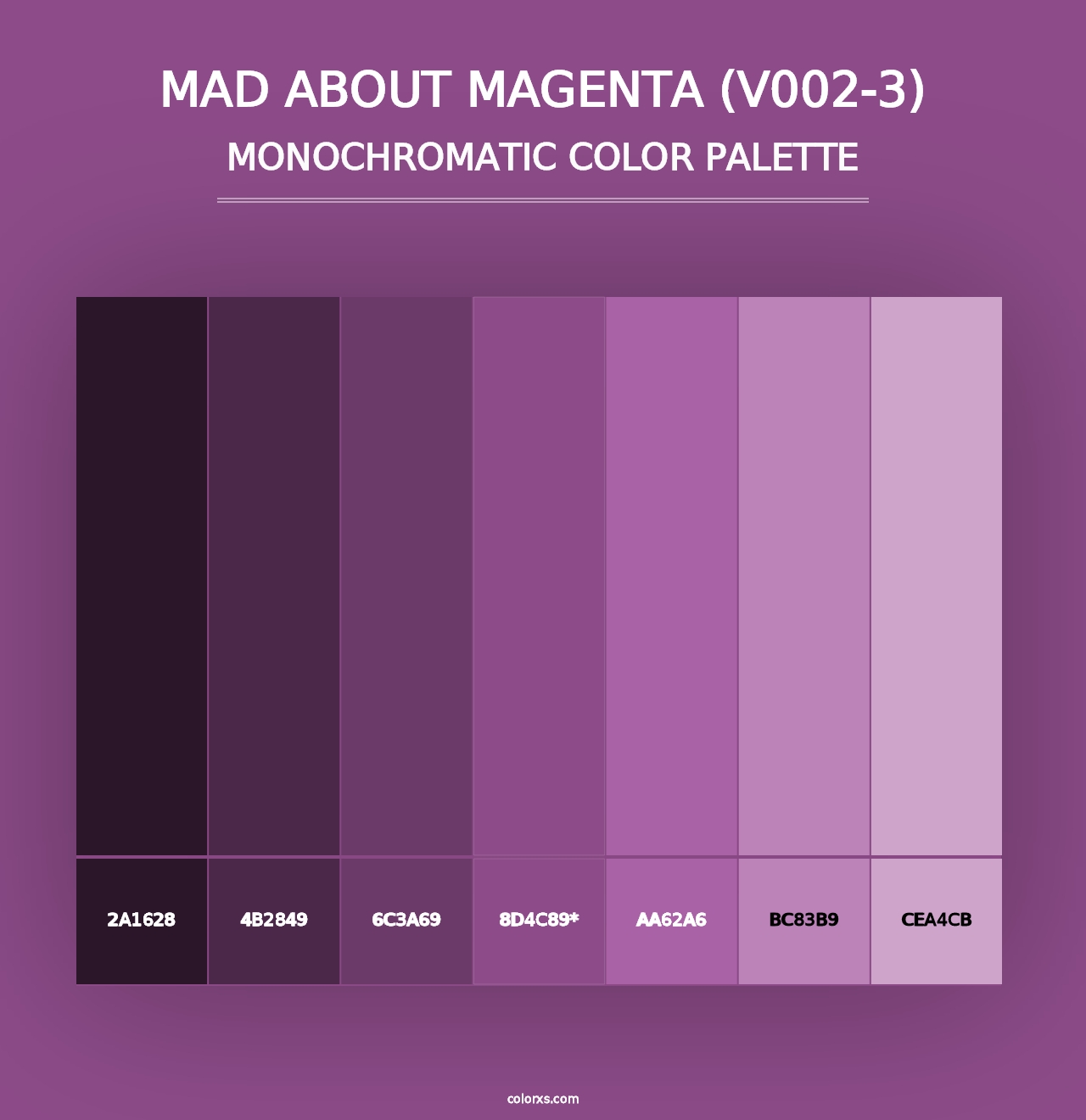 Mad about Magenta (V002-3) - Monochromatic Color Palette