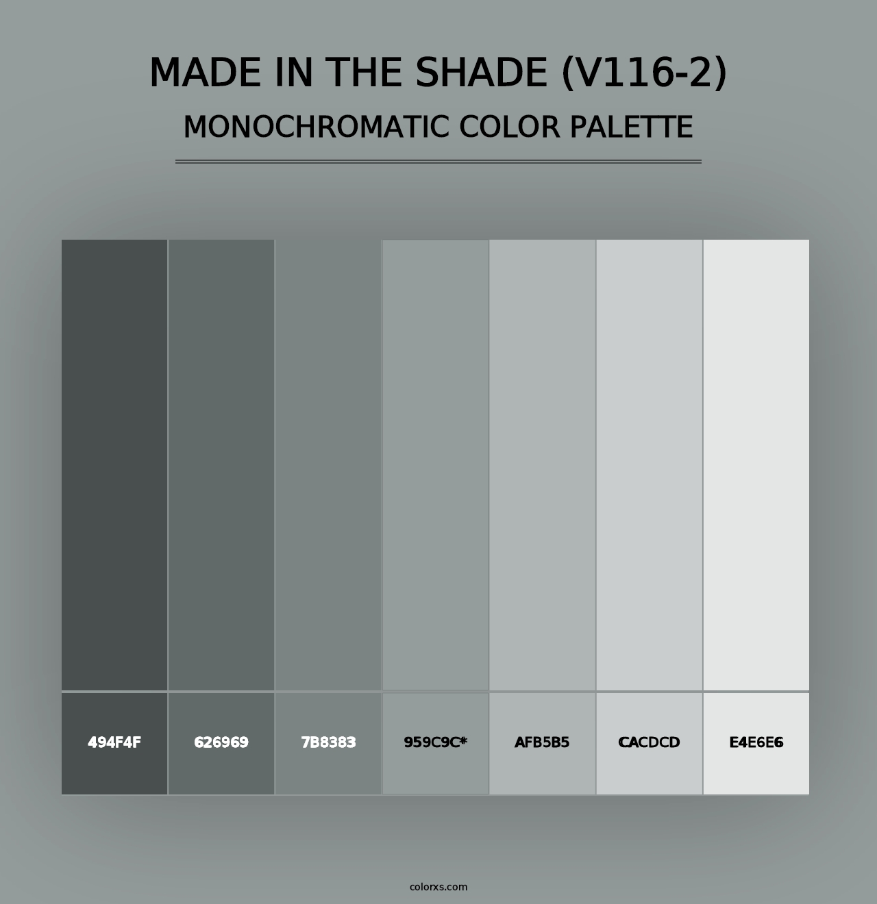 Made in the Shade (V116-2) - Monochromatic Color Palette