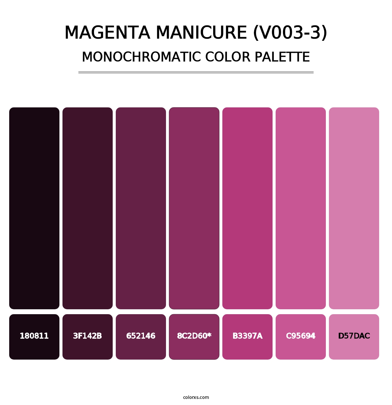 Magenta Manicure (V003-3) - Monochromatic Color Palette