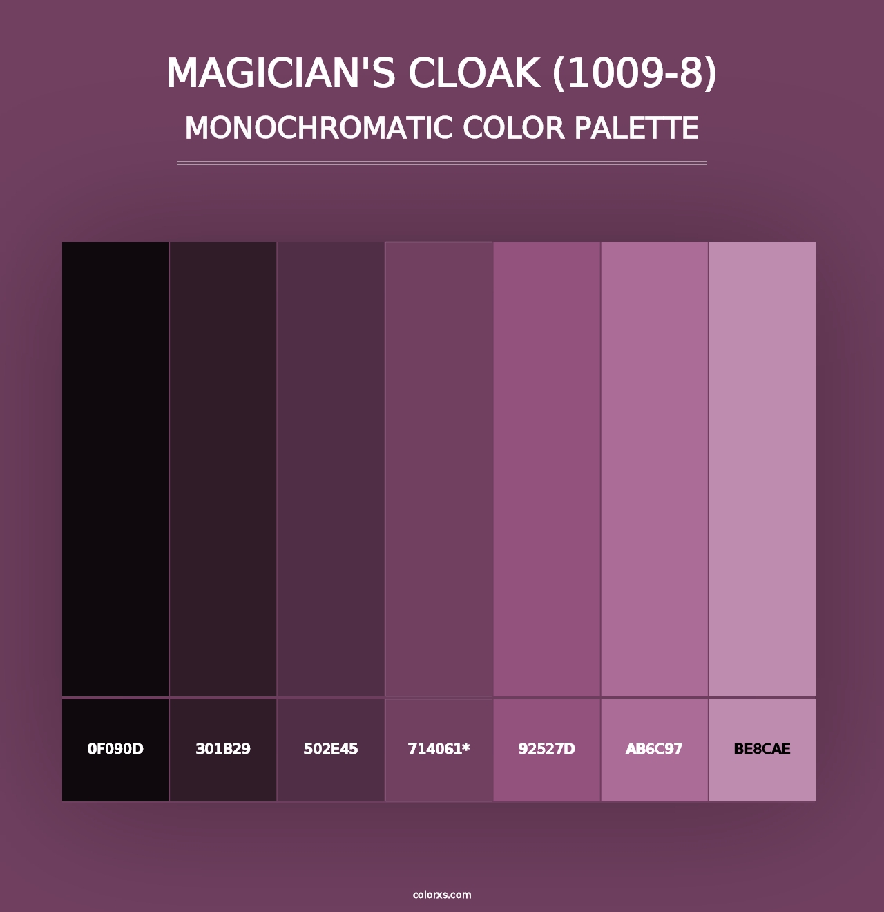 Magician's Cloak (1009-8) - Monochromatic Color Palette