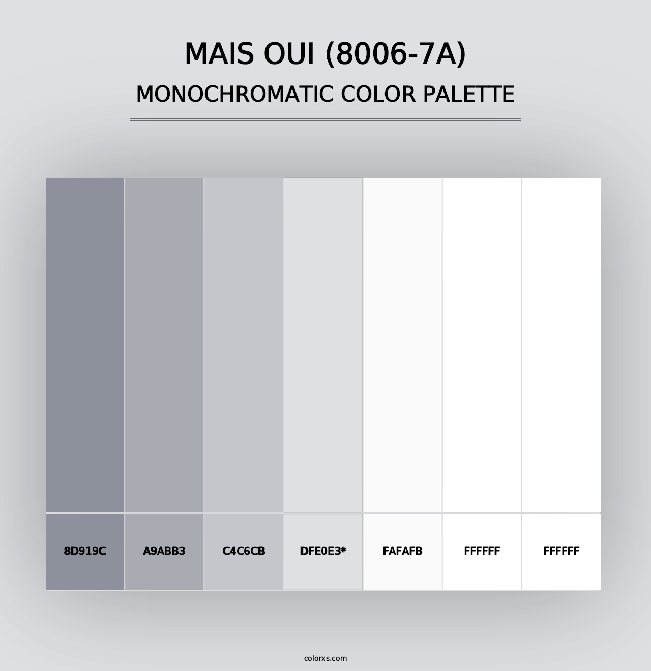 Mais Oui (8006-7A) - Monochromatic Color Palette