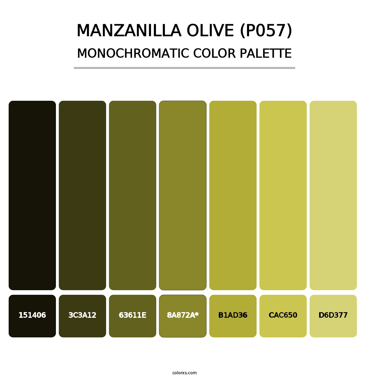 Manzanilla Olive (P057) - Monochromatic Color Palette