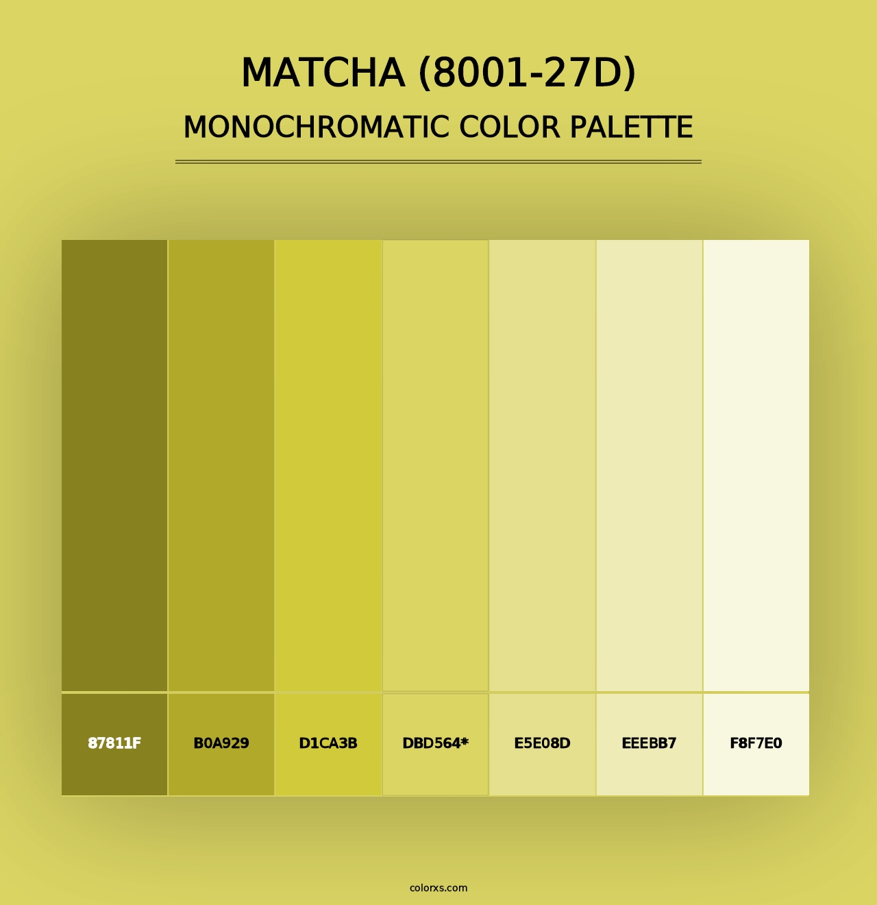 Matcha (8001-27D) - Monochromatic Color Palette