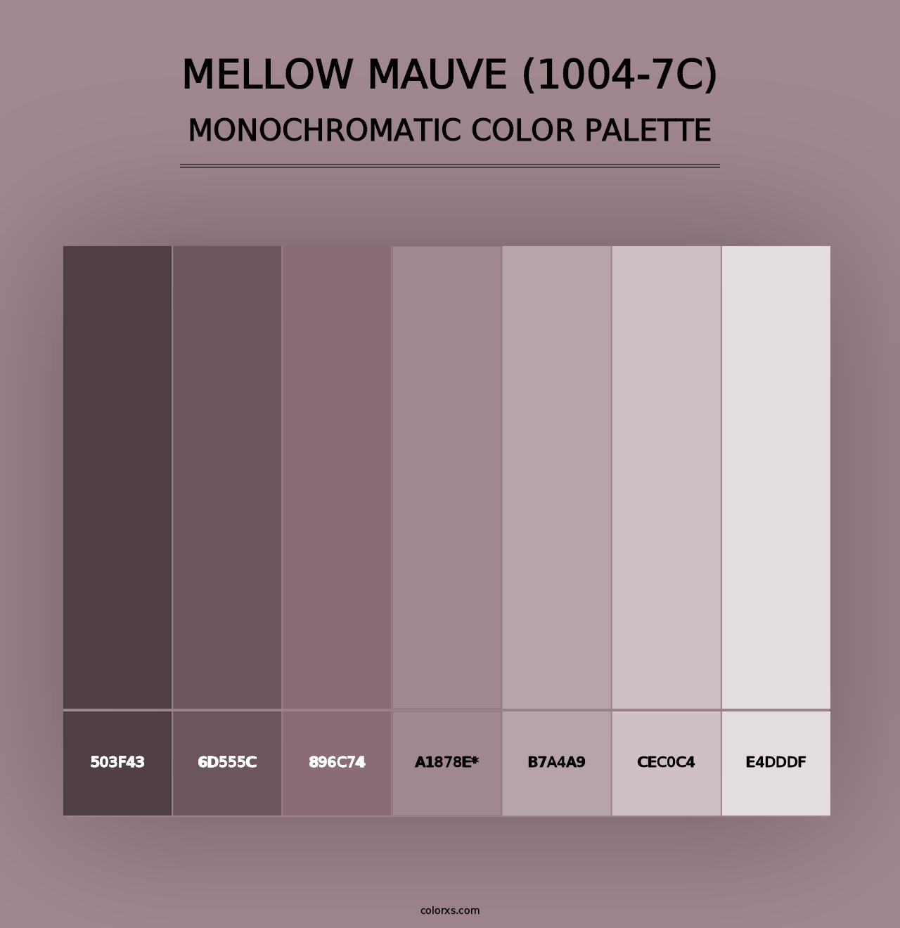 Mellow Mauve (1004-7C) - Monochromatic Color Palette