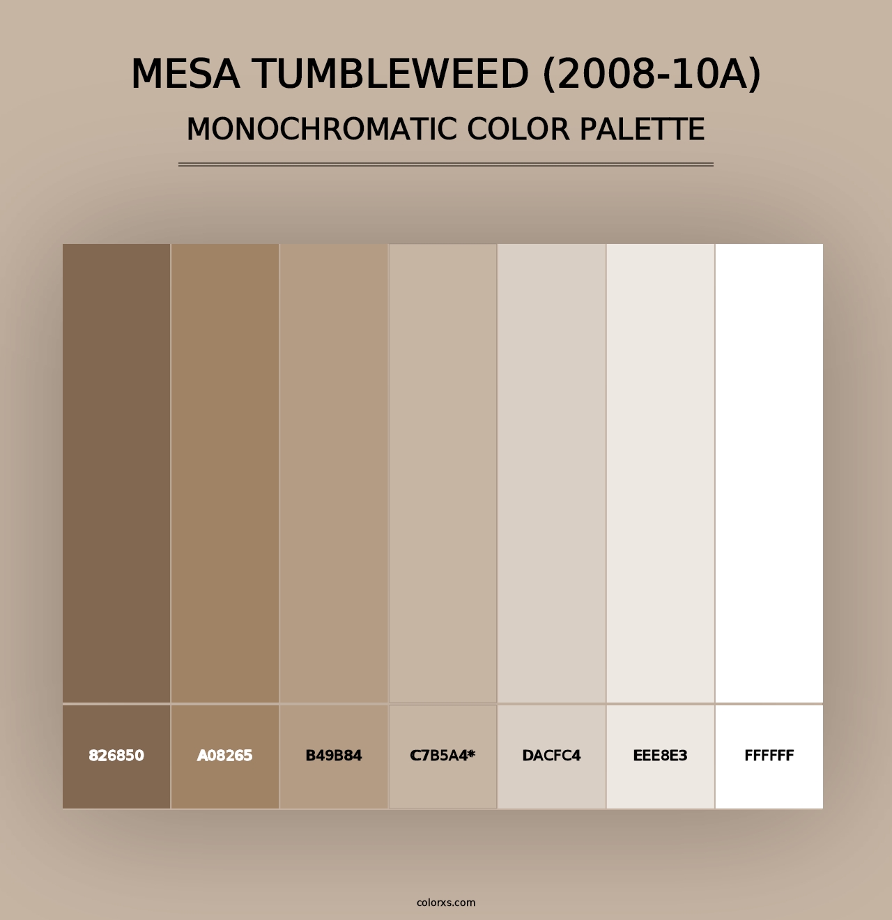 Mesa Tumbleweed (2008-10A) - Monochromatic Color Palette