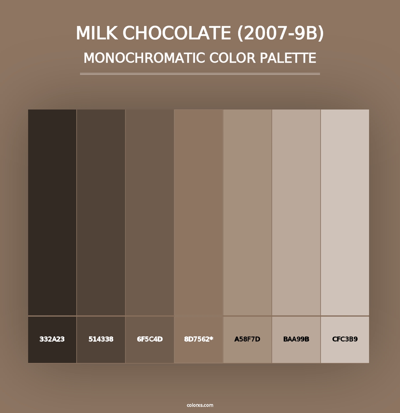 Milk Chocolate (2007-9B) - Monochromatic Color Palette