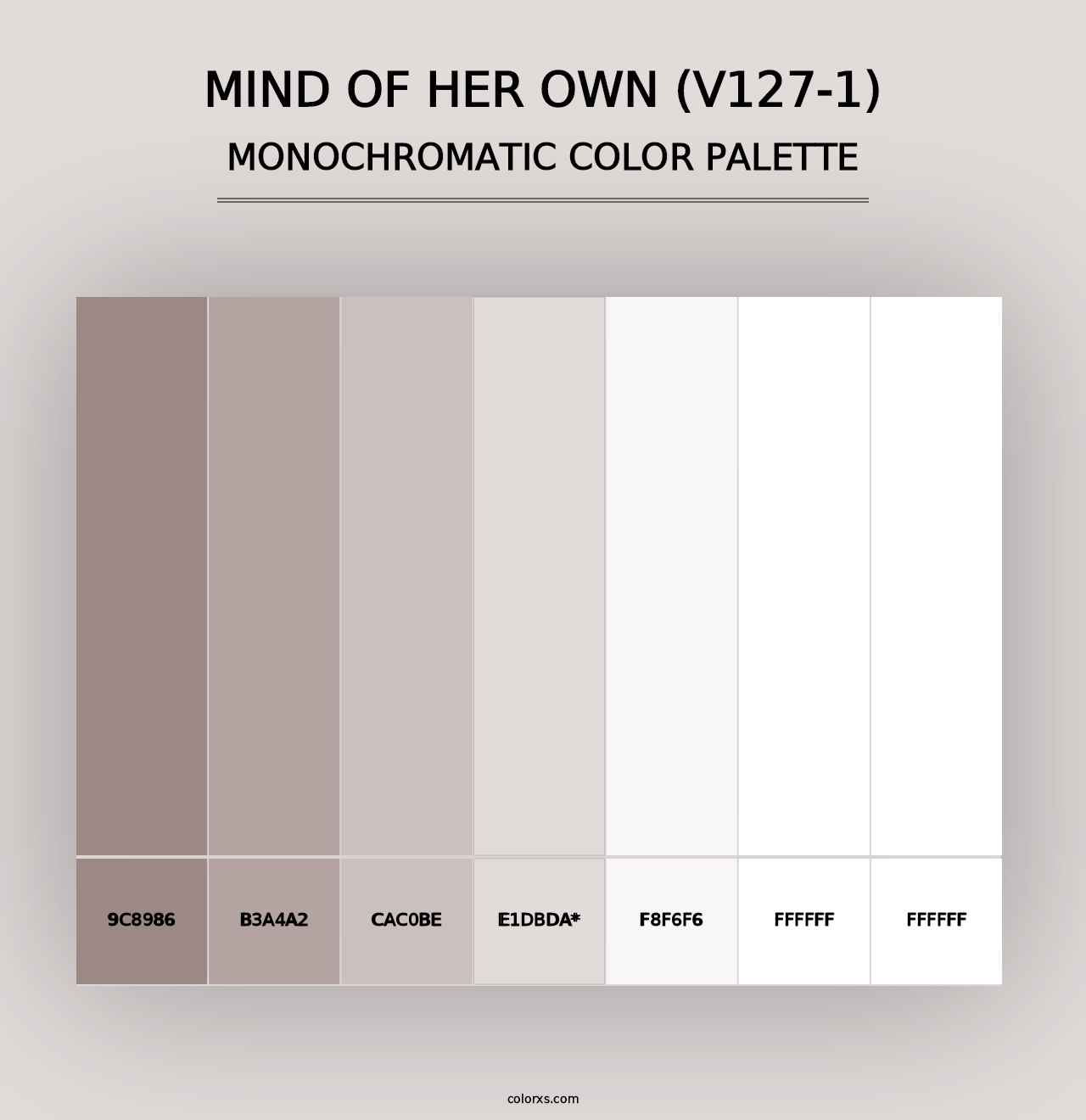 Mind of Her Own (V127-1) - Monochromatic Color Palette