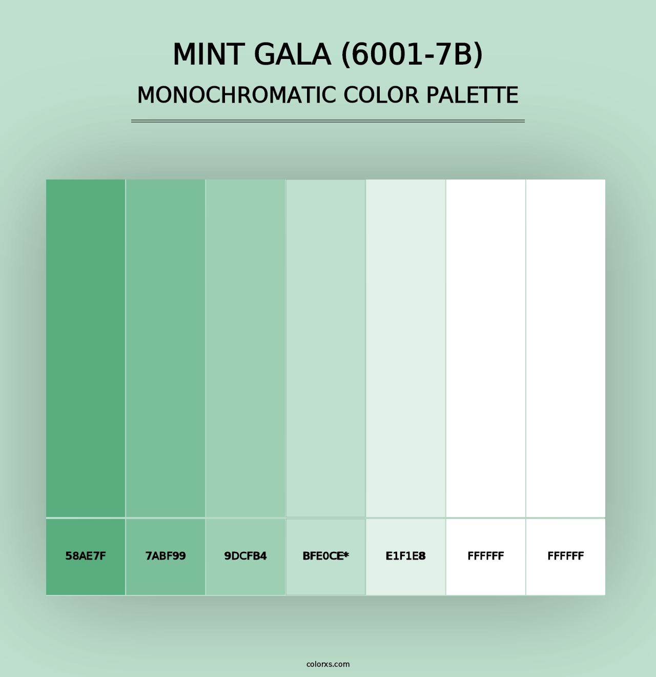 Mint Gala (6001-7B) - Monochromatic Color Palette