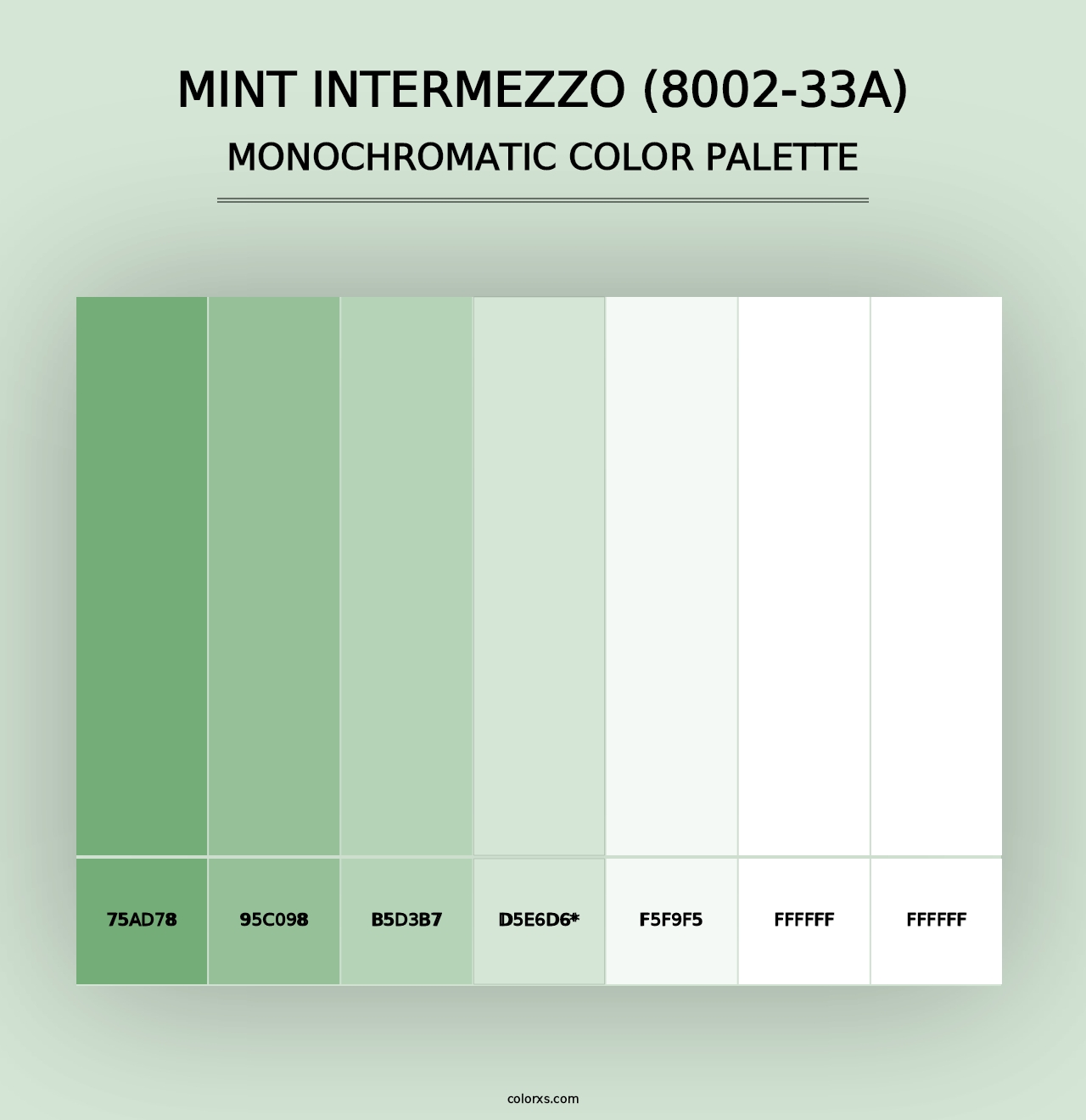 Mint Intermezzo (8002-33A) - Monochromatic Color Palette