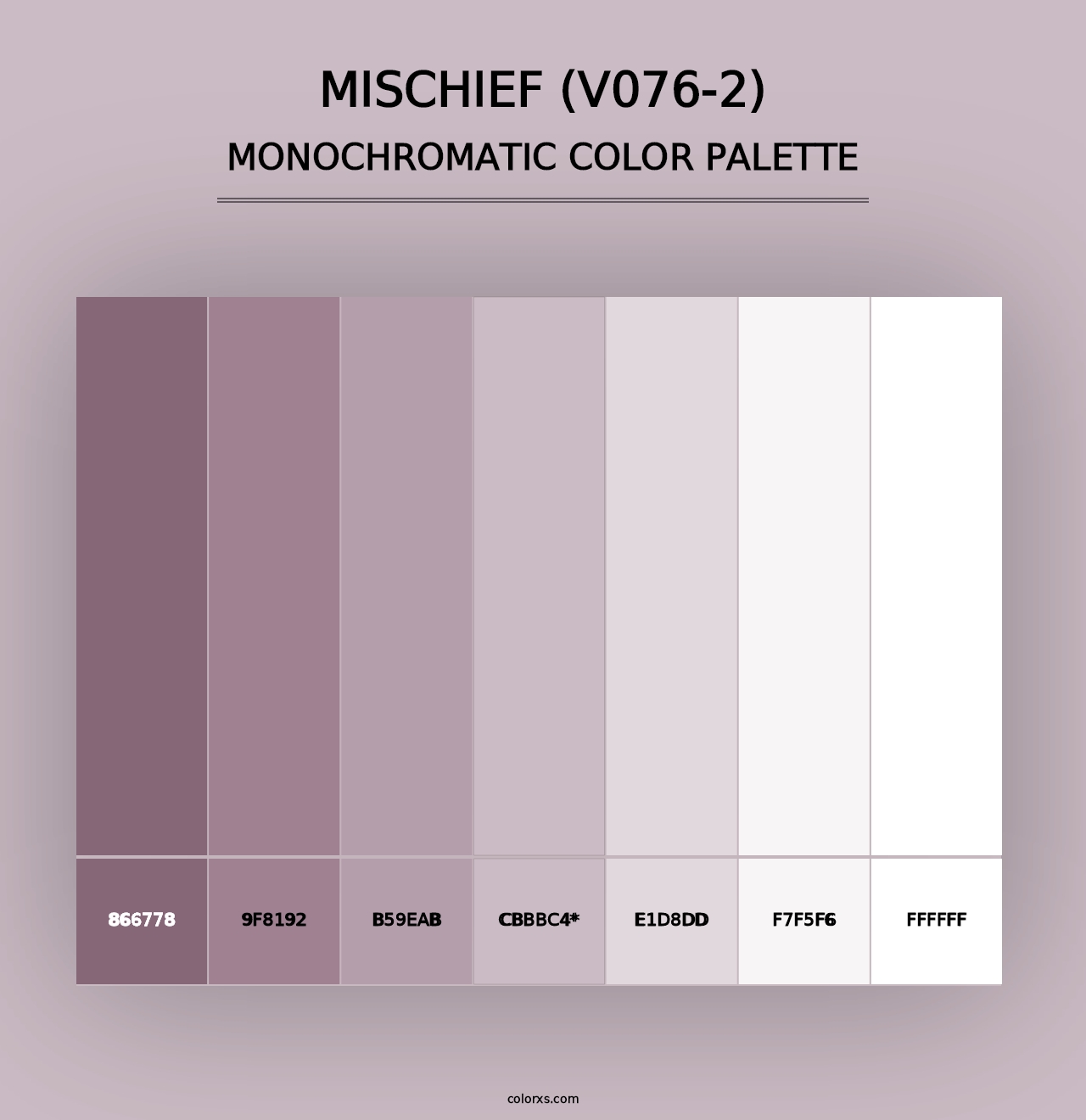 Mischief (V076-2) - Monochromatic Color Palette